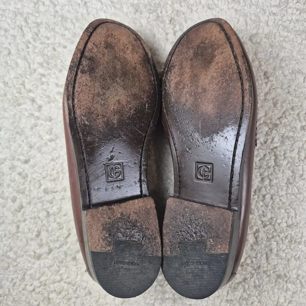 Cole Haan Mens Brown Leather Tassel Loafer Dress Shoes Size 10 D Footwear Casual